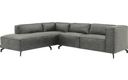 Goossens hoekbank calvin grijs micro leer - 8190317-636-01