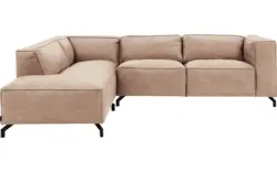 Goossens hoekbank calvin beige micro leer - 8190317-637-01