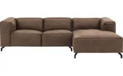 Goossens loungebank calvin bruin micro leer - 8190318-627-01