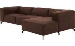Goossens loungebank calvin bruin micro leer - 8190319-631-01