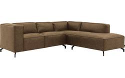 Goossens hoekbank calvin groen micro leer - 8190320-626-02-gespiegeld