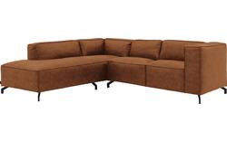 Goossens hoekbank calvin bruin micro leer - 8190320-633-01