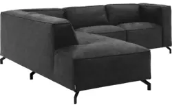 Goossens hoekbank calvin grijs micro leer - 8190320-634-01