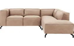 Goossens hoekbank calvin beige micro leer - 8190320-637-01-gespiegeld