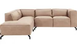 Goossens hoekbank calvin beige micro leer - 8190320-637-01