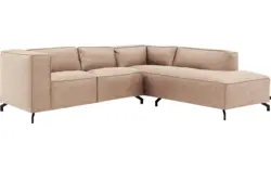 Goossens hoekbank calvin beige micro leer - 8190320-637-01-gespiegeld