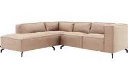 Goossens hoekbank calvin beige micro leer - 8190320-637-01