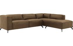 Goossens hoekbank calvin groen micro leer - 8190321-626-01-gespiegeld
