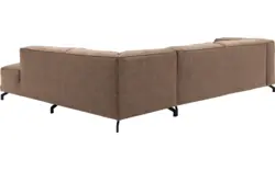 Goossens hoekbank calvin bruin micro leer - 8190321-627-01-gespiegeld