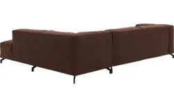 Goossens hoekbank calvin bruin micro leer - 8190321-631-01-gespiegeld