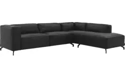 Goossens hoekbank calvin grijs micro leer - 8190321-634-01-gespiegeld