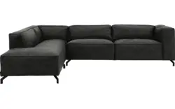 Goossens hoekbank calvin grijs micro leer - 8190321-635-01