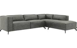 Goossens hoekbank calvin grijs micro leer - 8190321-636-01-gespiegeld