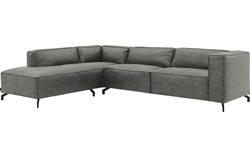 Goossens hoekbank calvin grijs micro leer - 8190321-636-01