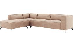 Goossens hoekbank calvin beige micro leer - 8190321-637-02