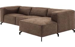 Goossens loungebank calvin bruin micro leer - 8190322-627-02
