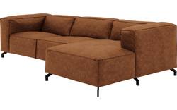 Goossens loungebank calvin bruin micro leer - 8190322-633-02