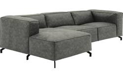 Goossens loungebank calvin grijs micro leer - 8190322-636-02-gespiegeld
