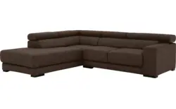 Goossens hoekbank nora bruin stof - 8190707-211-01-gespiegeld
