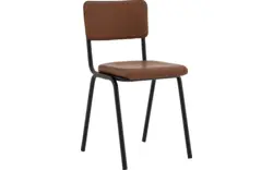 Goossens eetkamerstoel chaplin bruin leer - 8190780-02