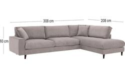 Goossens hoekbank jonas beige stof - 8191185-1459-01