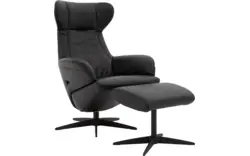 Goossens excellent relaxstoel avec zwart leer - 8195961-02