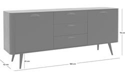 Goossens dressoir bjarte wit eiken - 8203335-01