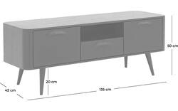 Goossens tv meubel bjarte wit eiken - 8203446-01
