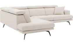 Goossens hoekbank viggo wit stof - 8203579-01