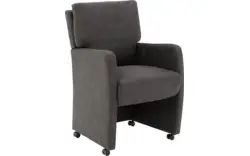 Goossens eetkamerstoel leen grijs micro leer - 8204052-01