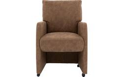 Goossens eetkamerstoel leen bruin microvezel - 8210226-02