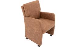 Goossens eetkamerstoel leen bruin microvezel - 8210230-02