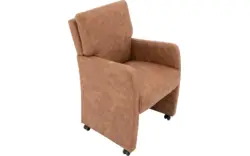 Goossens eetkamerstoel leen bruin microvezel - 8210233-01