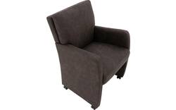 Goossens eetkamerstoel leen grijs microvezel - 8210235-02