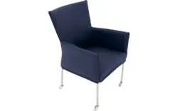 Goossens eetkamerstoel funk blauw leer - 8210585-01