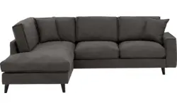 Goossens hoekbank jonas grijs micro leer - 8210610-01