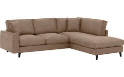 Goossens hoekbank jonas bruin micro leer - 8210611-01-gespiegeld