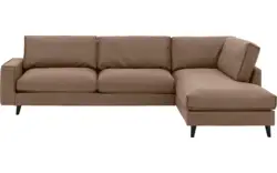 Goossens hoekbank jonas bruin micro leer - 8210615-01-gespiegeld