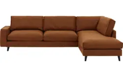 Goossens hoekbank jonas bruin micro leer - 8210616-01-gespiegeld