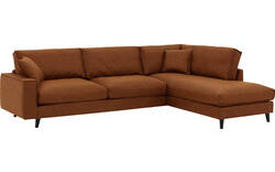 Goossens hoekbank jonas bruin micro leer - 8210616-02-gespiegeld