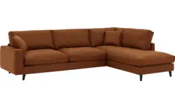 Goossens hoekbank jonas bruin micro leer - 8210616-01-gespiegeld