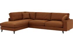 Goossens hoekbank jonas bruin micro leer - 8210616-02
