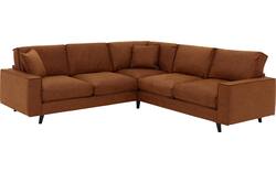Goossens hoekbank jonas bruin micro leer - 8210622-06