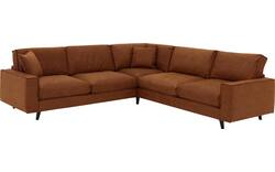 Goossens hoekbank jonas bruin micro leer - 8210625-01