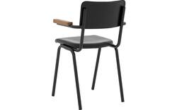 Goossens eetkamerstoel chaplin zwart leer - 8210696-01