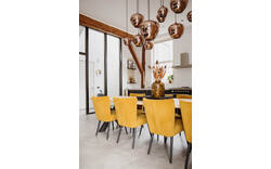 Goossens eetkamerstoel rob geel stof - 8160697-01
