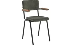 Goossens eetkamerstoel chaplin groen stof - 8219157-01