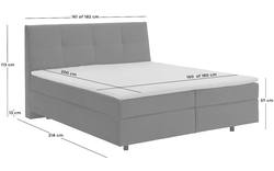 Goossens basic boxspring compleet gusta grijs stof - 8221906-01