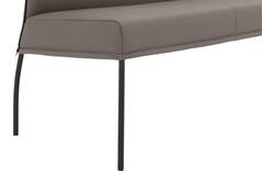 Goossens eetkamerbank funk grijs leer - 8227417-01