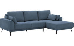 Goossens excellent loungebank princess blauw stof - 8229794-01-gespiegeld